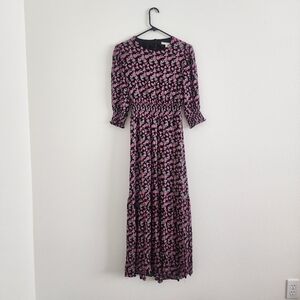 WAYF Mid Sleeve Floral Maxi Dress with Open Back size Medium